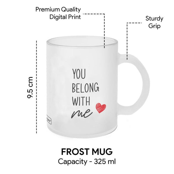 You Belong With Me White Coffee Mug - Perfect Gift For Him/Her, Boyfriend/Girlfriend