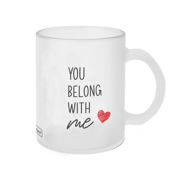 You Belong With Me White Coffee Mug - Perfect Gift For Him/Her, Boyfriend/Girlfriend