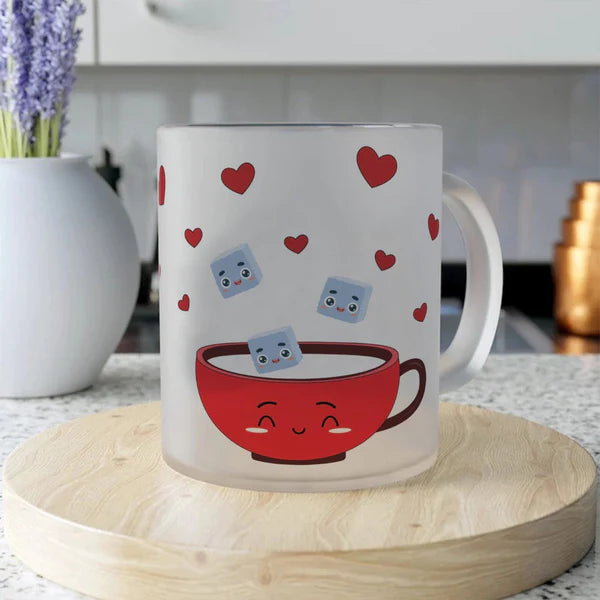Red Hearts Printed White Coffee Mug - Perfect Gift for Him/Her, Boyfriend/Girlfriend
