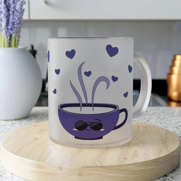 Purple Hearts Printed White Coffee Mug - Perfect Gift for Him/Her, Boyfriend/Girlfriend