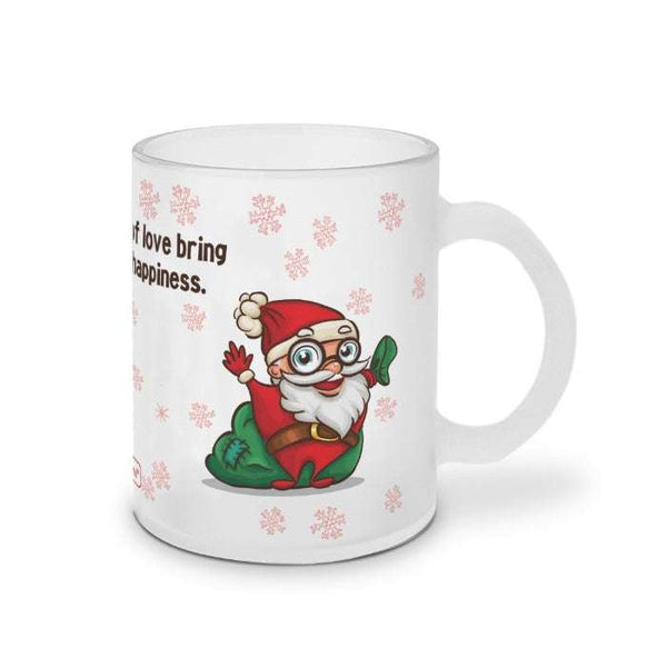 Christmas Decoration Cheer and Happiness Santa Quotes Printed Frost Mug For Christmas
