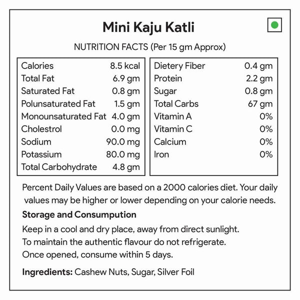 Gulaabi Eco-friendly Seed Rakhi With Kaju Katli Mini Bites 125 gm