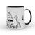 Printed Coffee Mug Black Handle Mug Set Of 2, Coloured Coffee Mug, Color Handle Mug