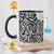Coffee Mug for Office, Red Handle and Black Handle Mug Set of 2, Ceramic Printed Coffee Mug