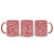 Coffee Mug for Office, Red Handle and Black Handle Mug Set of 2, Ceramic Printed Coffee Mug