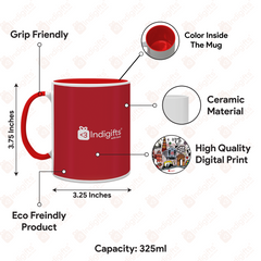 Delhi -  Doodle Art Ceramic Mug With Color Handle - Discovering India