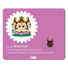 Purple Mouse Pad with Lord Brahma Printed