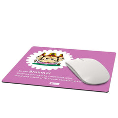 Purple Mouse Pad with Lord Brahma Printed