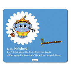 Blue Mouse Pad with Lord Krishna Printed Janamashtami Gifts