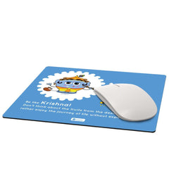 Blue Mouse Pad with Lord Krishna Printed Janamashtami Gifts