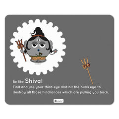 Grey Mouse Pad with Lord Shiva Printed