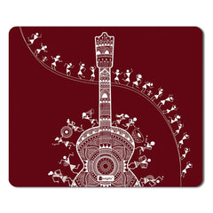 Decor for Living Room  Printed Maroon Mouse Pad  8.5x7 inches | Ethnic Printed Items, House Warming Gift Items, Mousepad for Gift