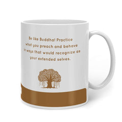 Brown Coffee Mug with Buddha Print