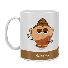 Brown Coffee Mug with Buddha Print