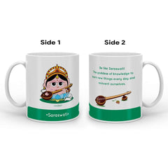 Green Coffee Mug with Saraswati Print