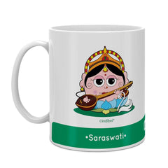 Green Coffee Mug with Saraswati Print