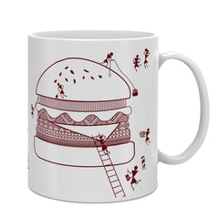 Warli Themed Burger Printed Coffee Cup