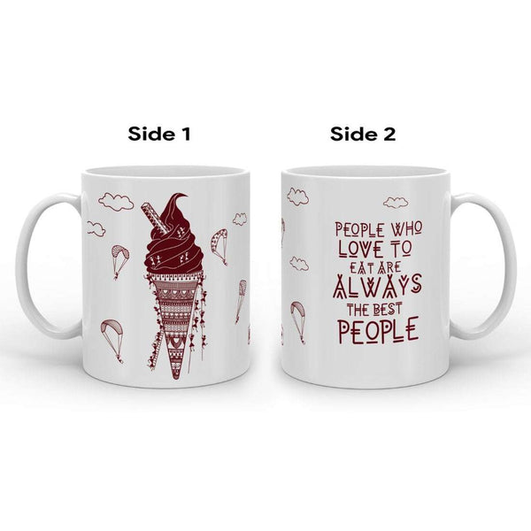 White Folk Fusion Themed Quote Printed Coffee Mug