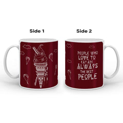 Maroon Folk Fusion Themed Quote Printed Coffee Mug