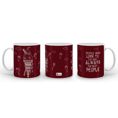 Maroon Folk Fusion Themed Quote Printed Coffee Mug