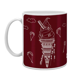 Maroon Folk Fusion Themed Quote Printed Coffee Mug