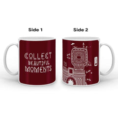 Maroon Ethnic Warli Themed Camera Printed Coffee Mug