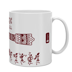 White Mandala Hand Art Themed Guitar Printed Coffee Mug