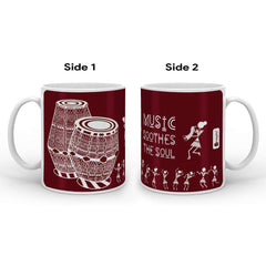 Maroon Folk Fusion Themed Music Quote Printed Coffee Mug