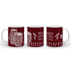 Maroon Folk Fusion Themed Music Quote Printed Coffee Mug