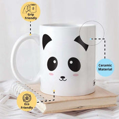 Indigifts Half-N-Half Panda Printed Kids Coffee Mug