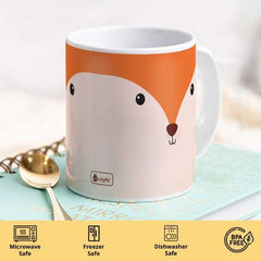 Indigifts Half-N-Half Fox Printed Kids Coffee Mug