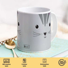 Indigifts Half-N-Half Cat Printed Kids Coffee Mug