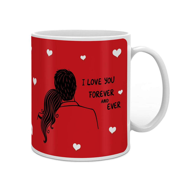 Romantic Couple Sitting Together Red Coffee Mug