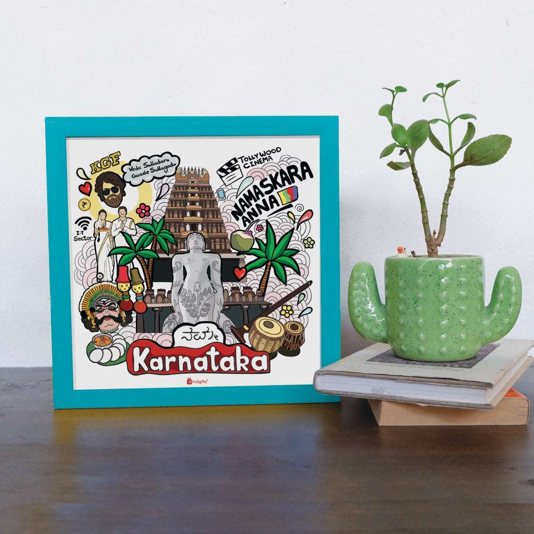 Karnataka - Doodle Print Photo Frame - Discovering India