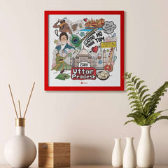 Uttar Pradesh - Doodle Print Photo Frame - Discovering India