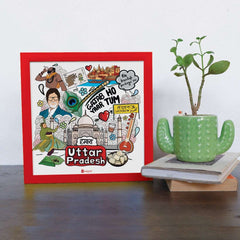 Uttar Pradesh - Doodle Print Photo Frame - Discovering India