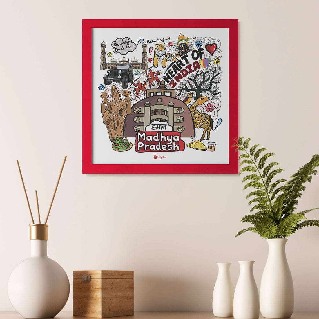 Madhya Pradesh - Doodle Print Photo Frame - Discovering India