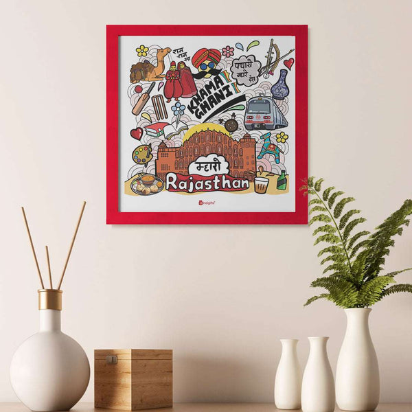 Rajasthan Discovering India Doodle Print Photo Frame
