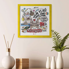 Telangana - Doodle Print Photo Frame - Discovering India