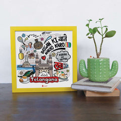 Telangana - Doodle Print Photo Frame - Discovering India