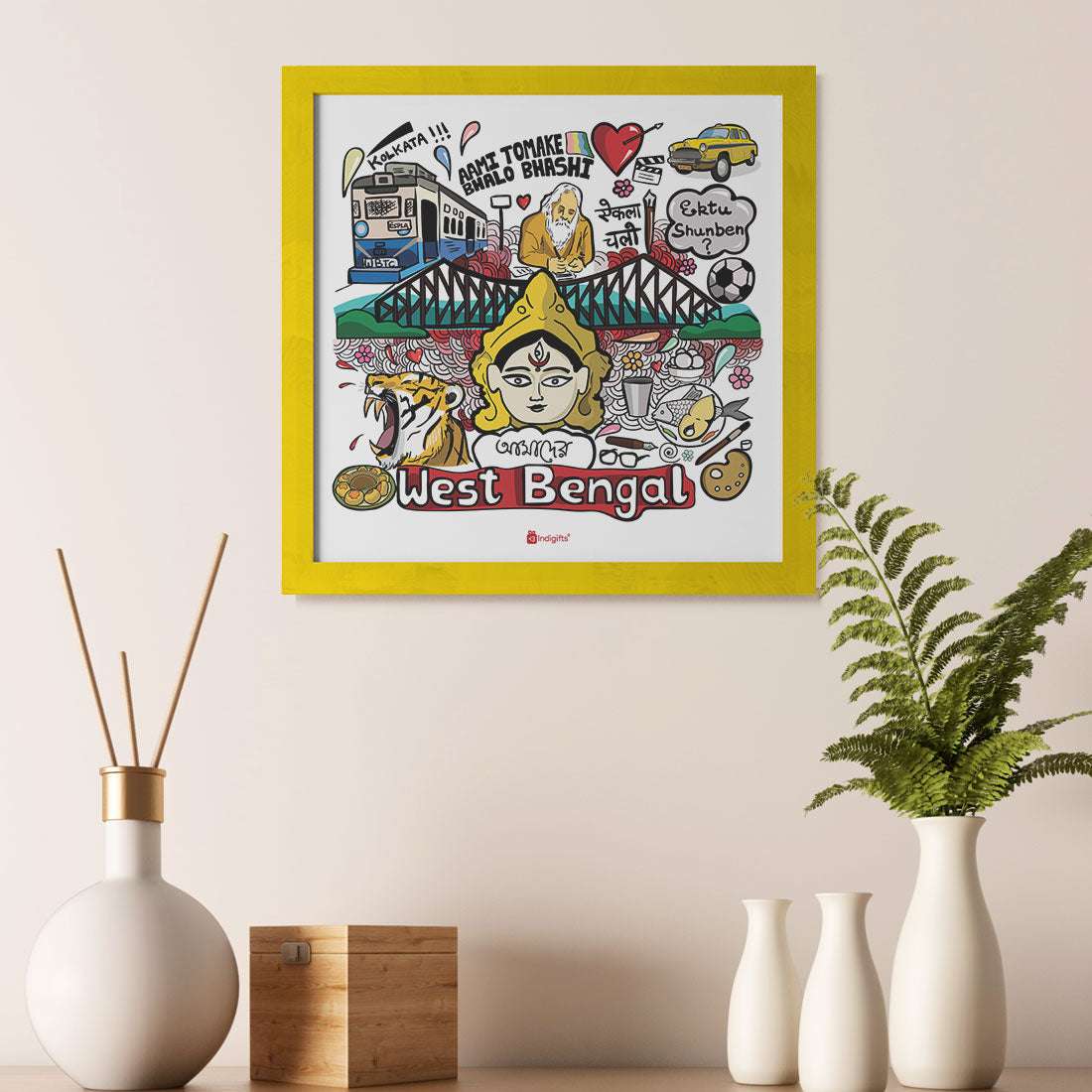 West Bengal  - Doodle Print Photo Frame - Discovering India