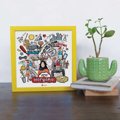 Haryana - Doodle Print Photo Frame - Discovering India