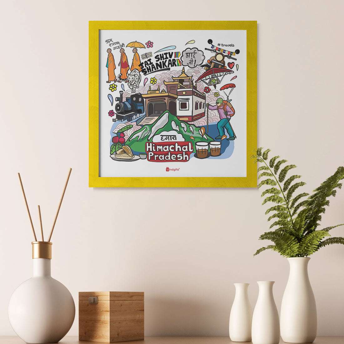 Himachal Pradesh  -  Doodle Print Photo Frame - Discovering India