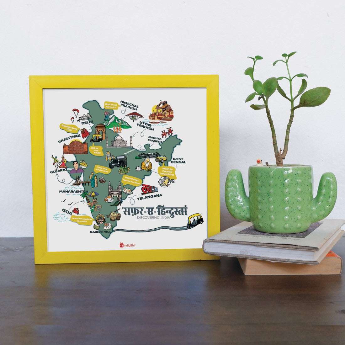 India Doodle Print Photo Frame - Discovering India