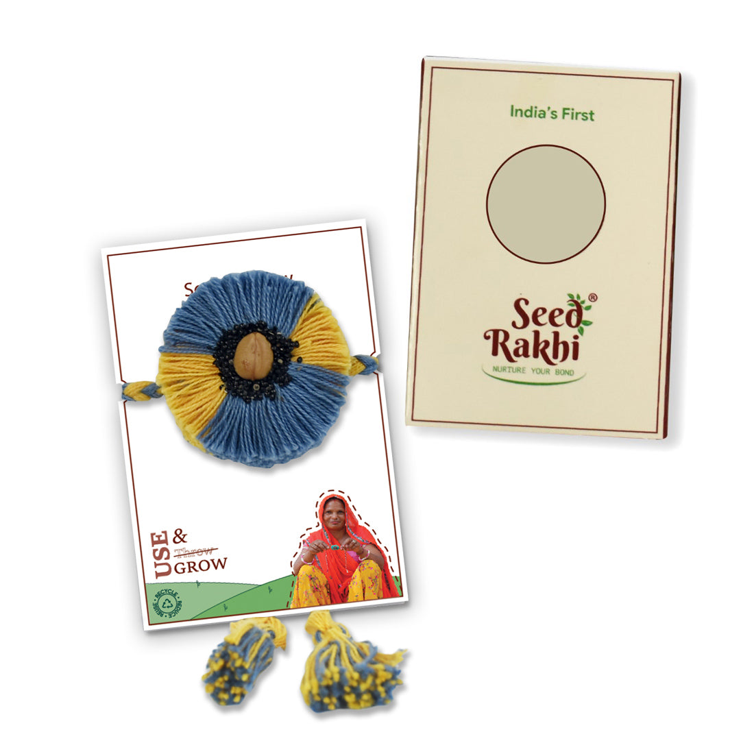 Wind Plantable Seed Rakhi Gift (Seed: Moong and Purslane)