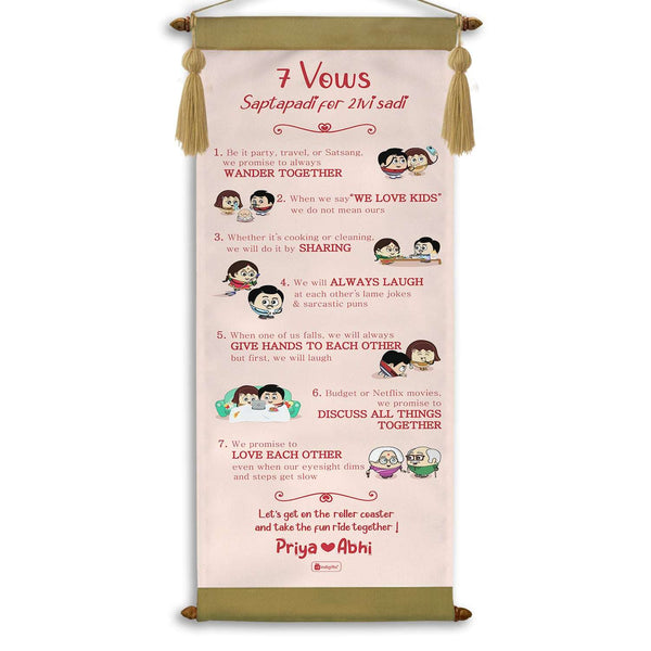 Customised Quirky 7 Vows Love Scroll