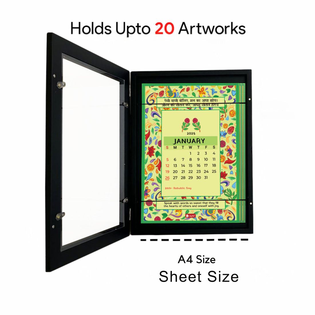 Storage frames with 12 Calender Leaf (Black)