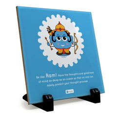 Table Decor Ceramic Tile with Be Like Lord Ram Printed