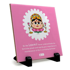 Table Decor Ceramic Tile with Be Like Laxmi Printed