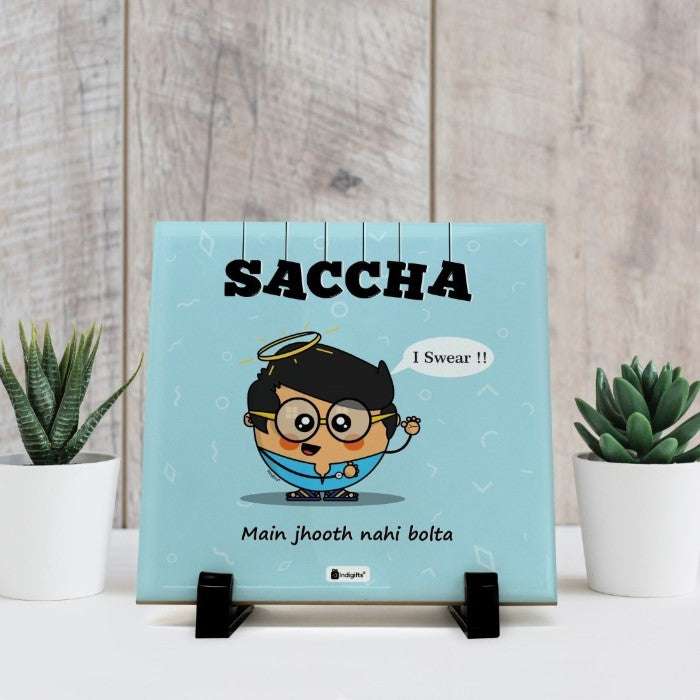 Saccha Printed Table D&eacute;cor Ceramic Tile 6x6 Inches